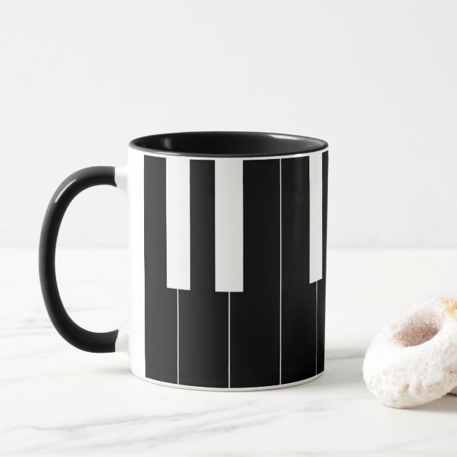 Taza Claves de piano invertidas (Con donut)