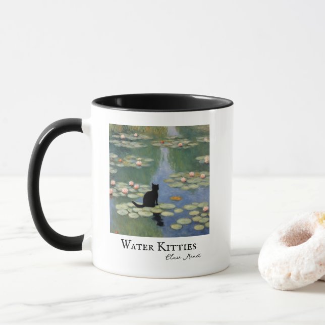 Taza Claw Monet Water Lilies Cat Pond (Con donut)