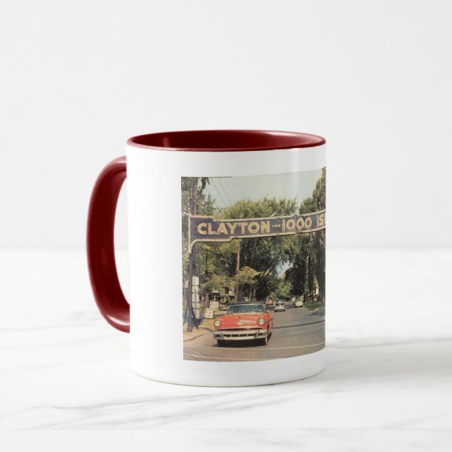 Taza Clayton Thousand Islands NY, 1959 Estilo de época (Anverso izquierdo)