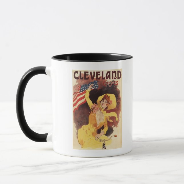 Taza Cleveland cicliza a Chica estadounidense en amaril (Izquierda)