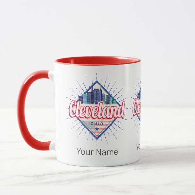 Taza Cleveland Ohio Estados Unidos Skyline Vintage (Izquierda)