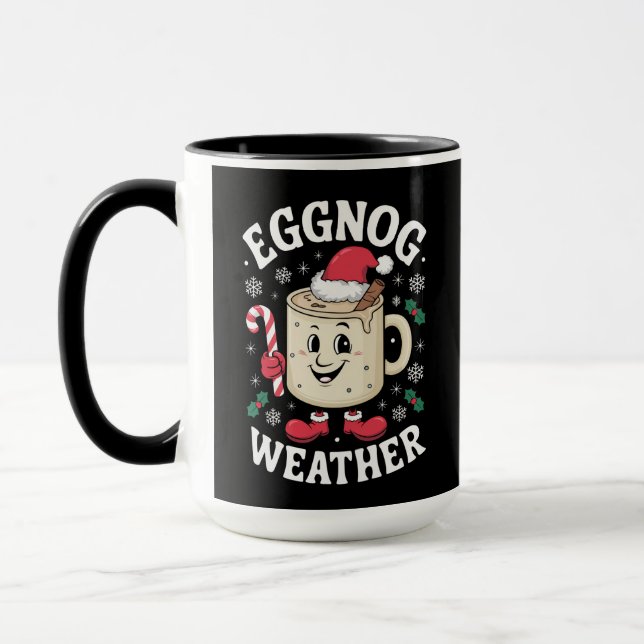 Taza Clima de Ponche de Huevo Navidad Retro Navidad (Izquierda)