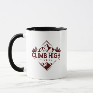 Taza Climb High Mountain – Motivacional Dibujado a