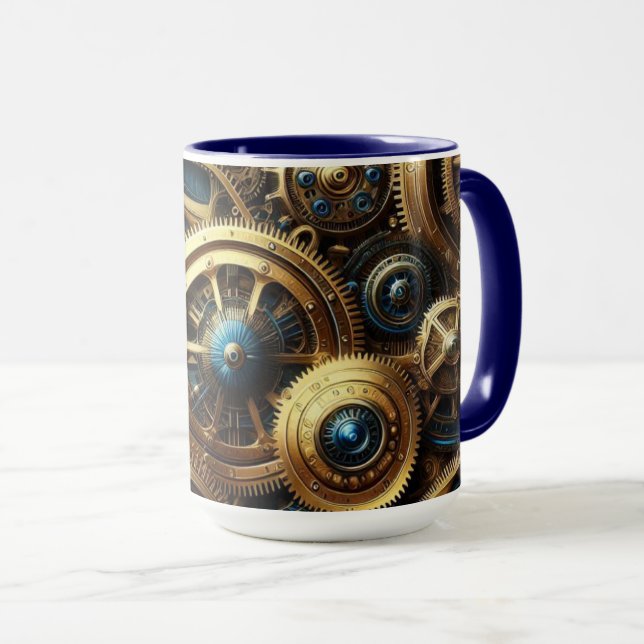 Taza Clockwork Gold y Verde azulado (Anverso derecho)