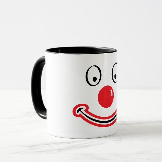 Taza Clown gezicht met rode neus. Clownsgezicht  (Anverso izquierdo)
