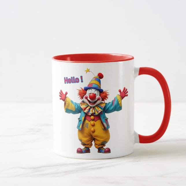 Taza Clown joyeux avec grand sourire. (Derecha)