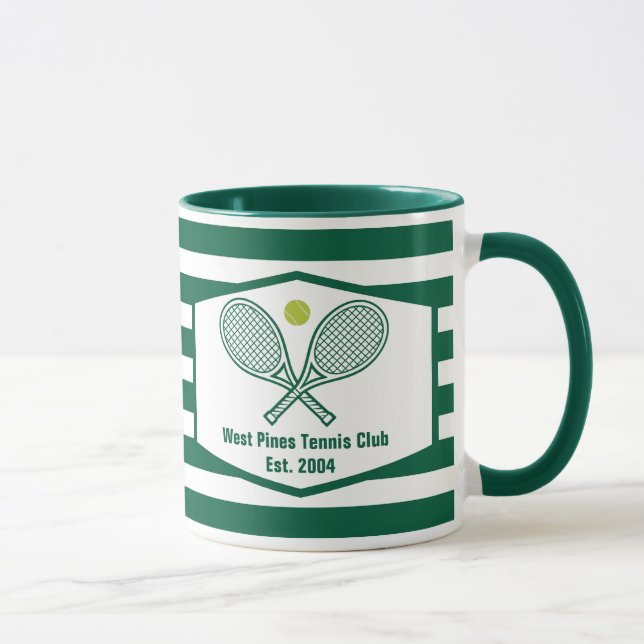 Taza Club Campestre Personalizado de tenis de rayas ver (Derecha)