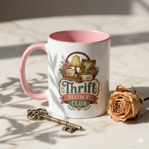 Taza Club de Caza de Oportunidades Vintage Cottagecore