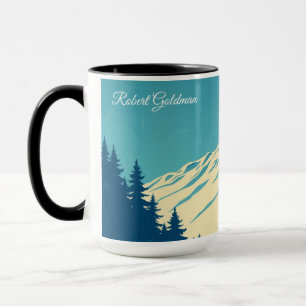 Taza Club de Esquí Personalizado Aspen Retro 70s Montañ