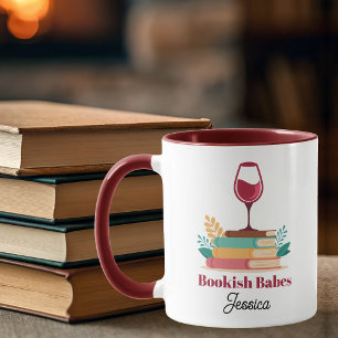 Taza Club de Lectura Moderno Chic Vino Personalizado