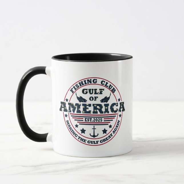 Taza Club de pesca del Golfo de América Patriótico amer (Izquierda)
