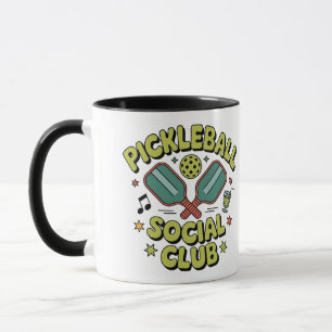 Taza Club Social de Pickleball Diseño Retro para jugado