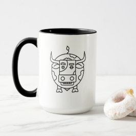 Taza Clueless Bull Abstract Art Mug