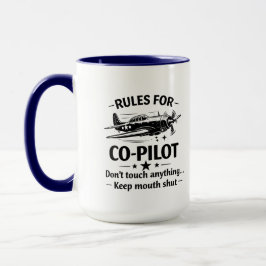 Taza Co-Pilot Rules WWII Plane Humor Tee