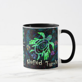 Taza coa alas del logotipo de la tortuga