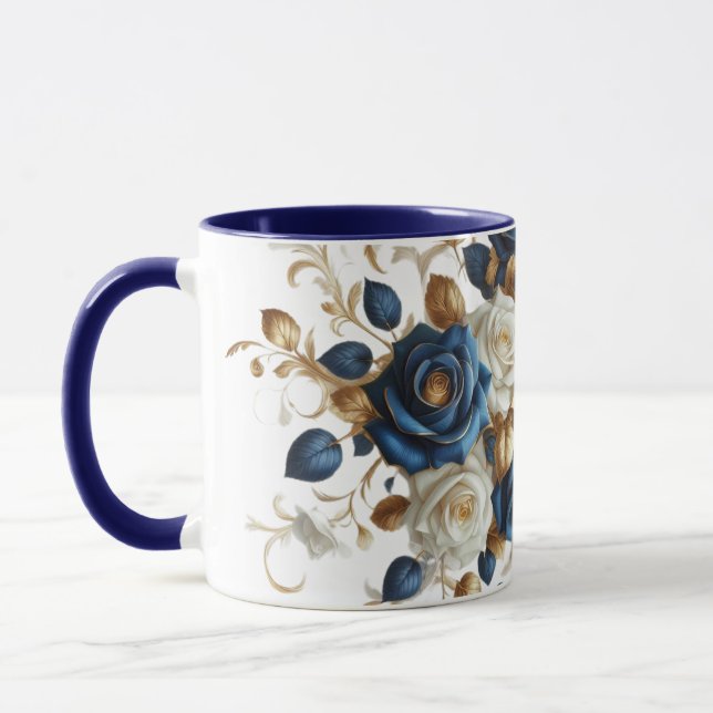 Taza Cobalt White Flowers (Izquierda)