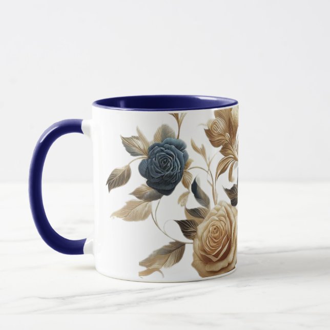 Taza Cobalt White Flowers (Izquierda)