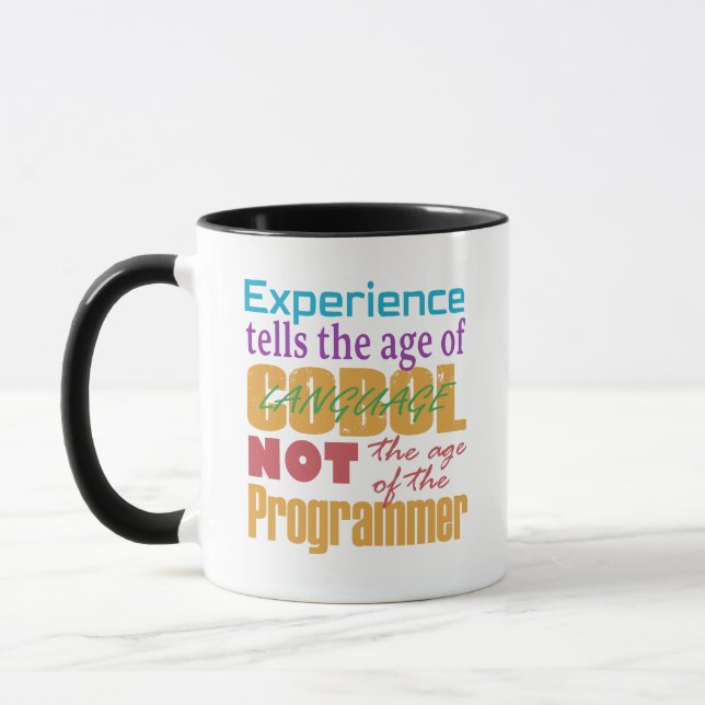 Taza Cobol Experience: Age of Code, Not the Programmer (Izquierda)