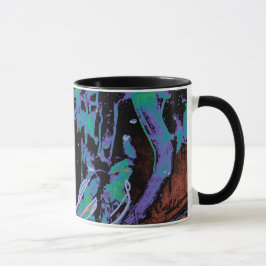 Taza cobrable del arte abstracto con la estrella