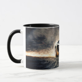 Taza Coche Automóvil Deportivo de Derrape Elegante Negr
