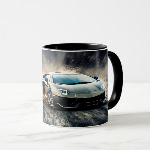 Taza Coche Automóvil Deportivo de Derrape Elegante Negr