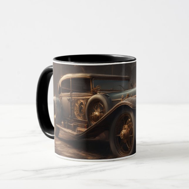 Taza Coche Clásico de Estilo Steampunk (Anverso izquierdo)