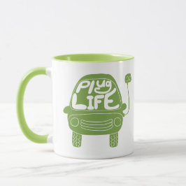 Taza Coche eléctrico verde ligero de duración de enchuf