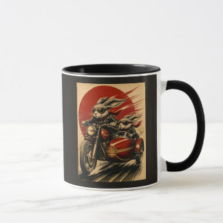Taza Coche lateral de motocicleta de conejito