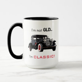 Taza Coche no viejo sino clásico del vintage divertido