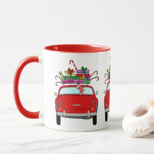 Taza Coche rojo con peluche de regalo para Navidades