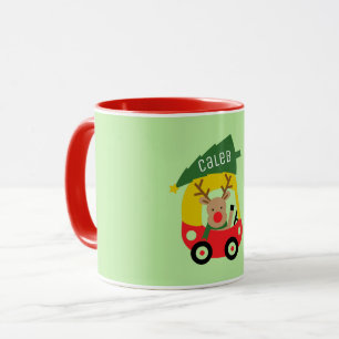 Taza Cochecito Reno Rojo Pequeño & Árbol de Navidad Niñ