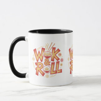 Taza Cocina asiática de dim sum Wok & Roll Vintage Retr