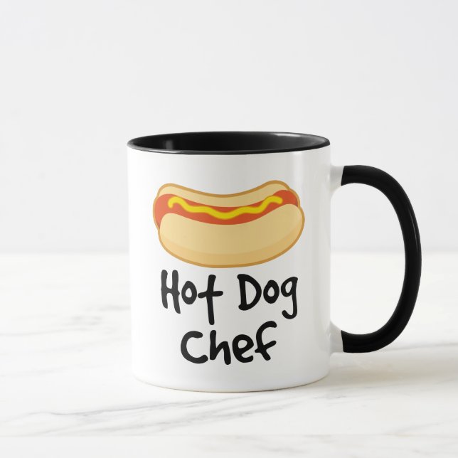 Taza Cocinero divertido del perrito caliente que cocina (Derecha)