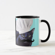 Cocinero italiano, gato negro