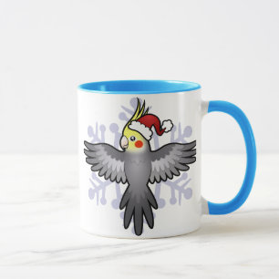 Taza Cockatiel de Navidad