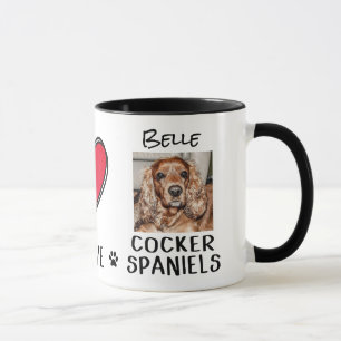 Taza Cocker de amor por la paz Perro español Amantes M