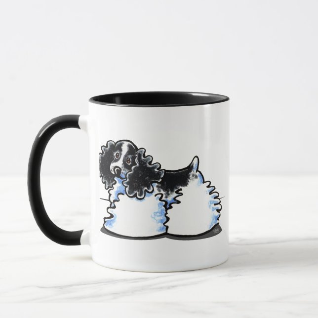 Taza Cocker Spaniel del Partido Blanco Negro (Izquierda)
