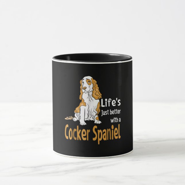 Taza Cocker Spaniel | La vida es mejor con un Cocker (Centro)