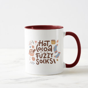 Taza Cócoa caliente y diseño de zócalos difusos
