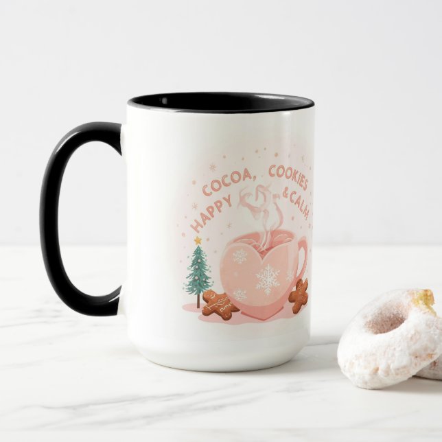 Taza Cocoa, Cookies & Calm – Pastel Christmas CoT-Shirt (Con donut)