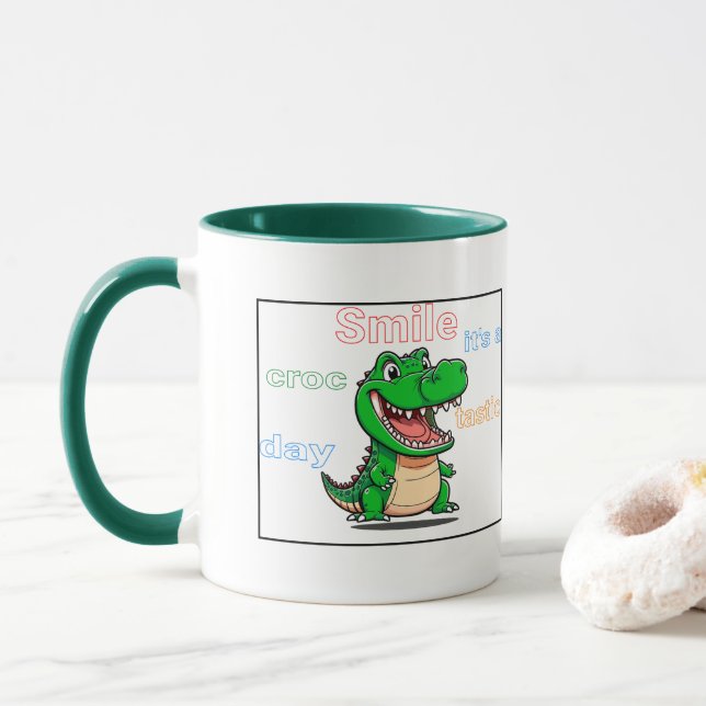 Taza Cocodrilo lindo Mug (Con donut)