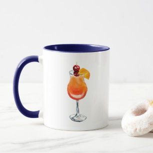 Taza Cóctel Amanecer de Tequila Acuarela