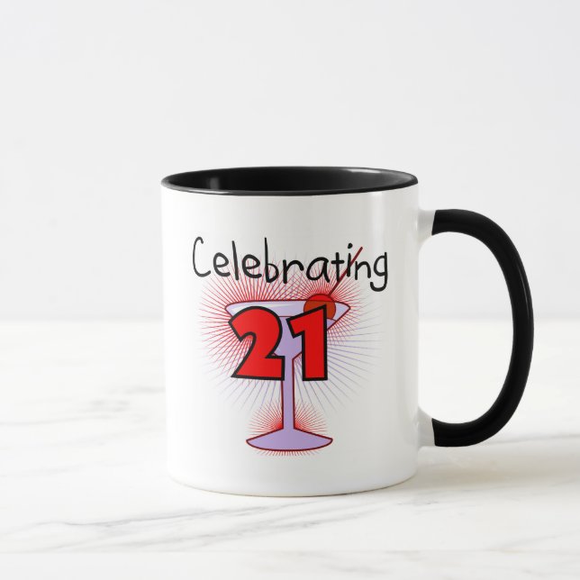 Taza Cóctel que celebra 21 camisetas y regalos (Derecha)