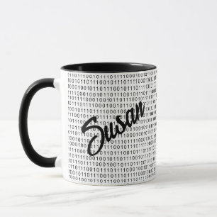 Taza Código binario franjas blancas negras