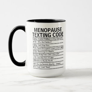 Taza Código de mensajería de la menopausia, regalo dive