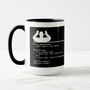 Taza Código de Python - Tu madre era un hámster
