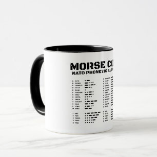 Taza Código Morse Alfabeto fonético OTAN
