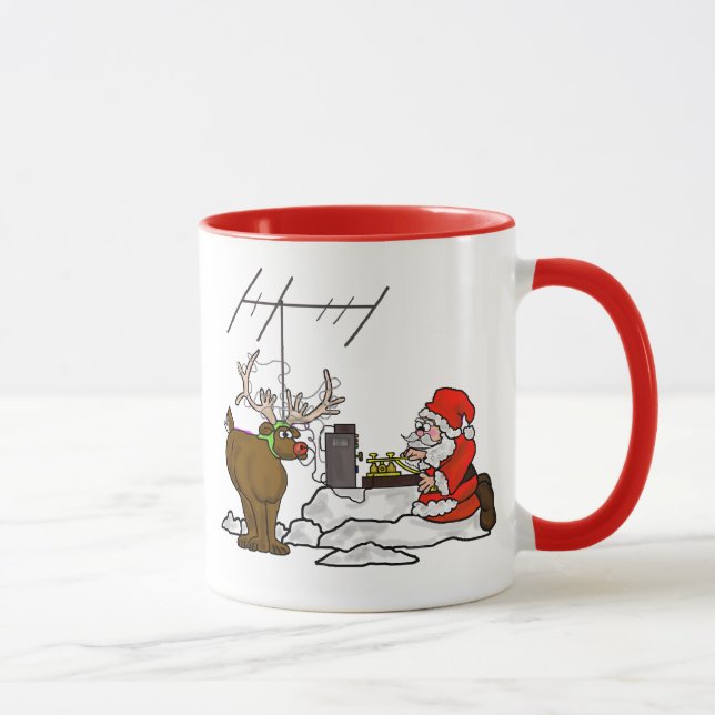 Taza Código Morse Santa & Rudolph Mug al Personalizar (Derecha)