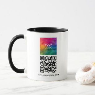 Taza Código QR combinado con logotipo de empresa person