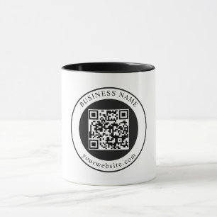 Taza Código QR con nombre de empresa editable